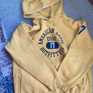 American Eagle Outfitters Mustard Hoodie with Logo